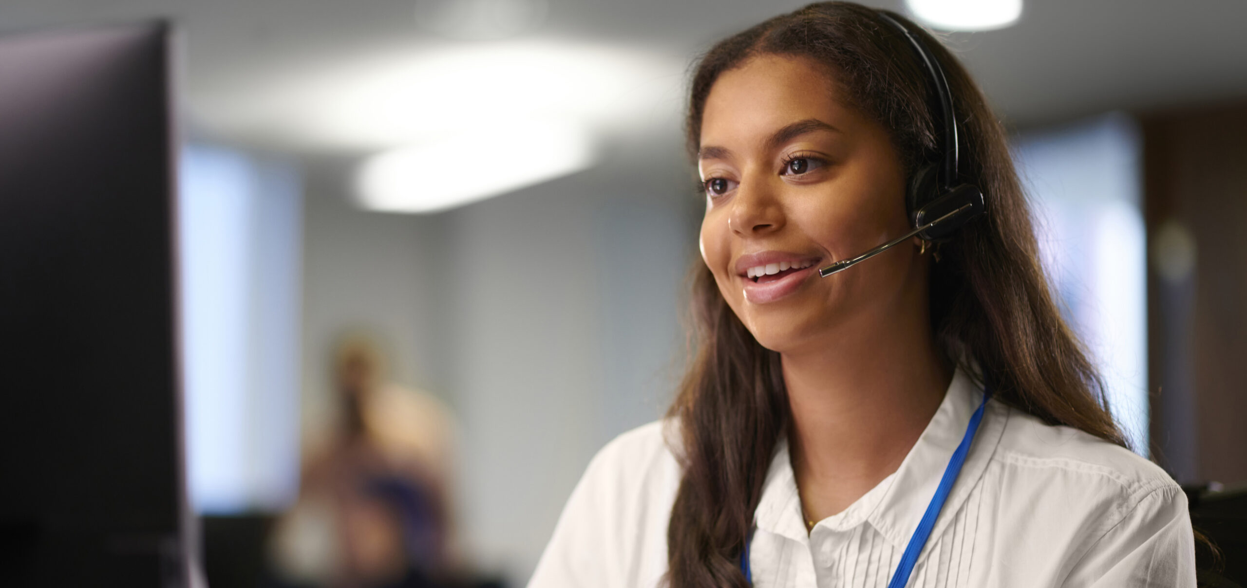 young woman working in customer service